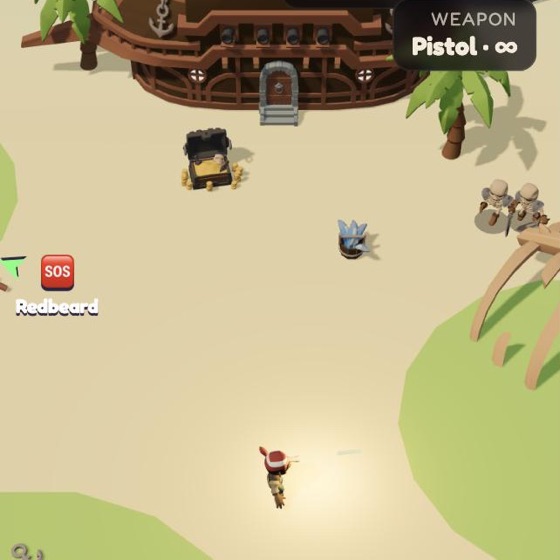 Skeleton Island: a pirate fights skeletons on a sandy island