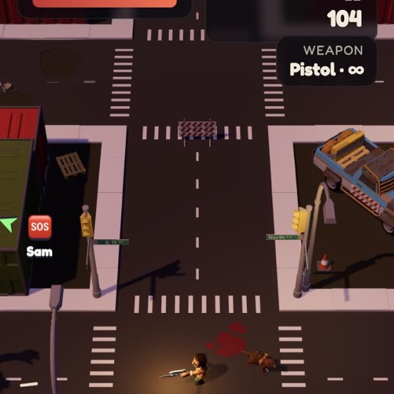Zombie Night 3D: a survivor holds a crossroads against a zombie horde